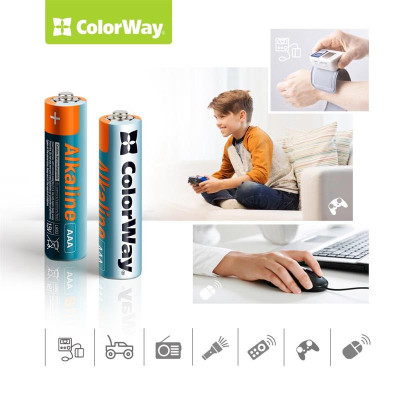 Батарейка ColorWay Alkaline Power AAA/LR03 Plactic Box 24шт Батарейка ColorWay Alkaline Power AAA/LR03 Plactic Box 24шт