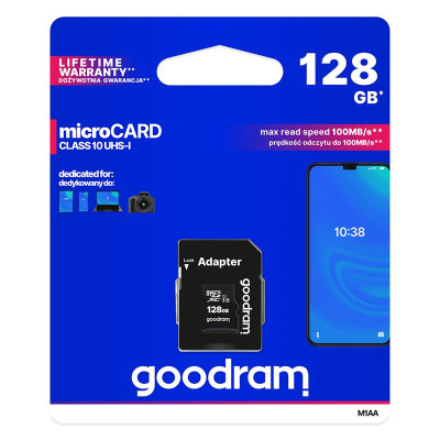 Карта пам`яті MicroSDXC 128GB UHS-I Class 10 Goodram + SD-adapter (M1AA-1280R12)