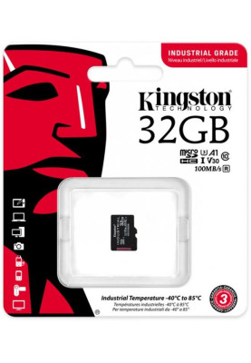 Карта пам`ятi MicroSDHC 32GB UHS-I/U3 Class 10 Kingston Industrial (SDCIT2/32GBSP)
