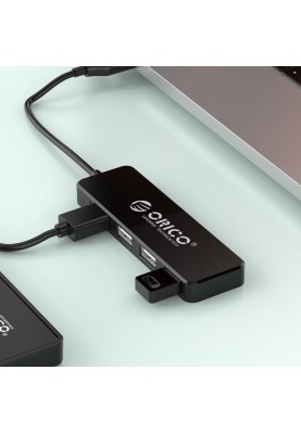 Концентратор USB2.0 Orico FL01-BK-BP 4хUSB2.0 Black (CA913237)
