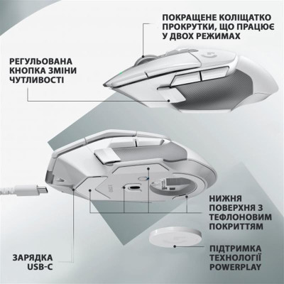 Миша бездротова Logitech G502 X Lightspeed White (910-006189) Миша бездротова Logitech G502 X Lightspeed White (910-006189)