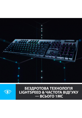 Клавiатура бездротова Logitech G915 Lightspeed Wireless RGB Mechanical Clicky Black (920-009111)