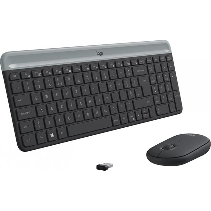Комплект (клавіатура, мишка) бездротовий Logitech MK470 Graphite USB (920-009204)