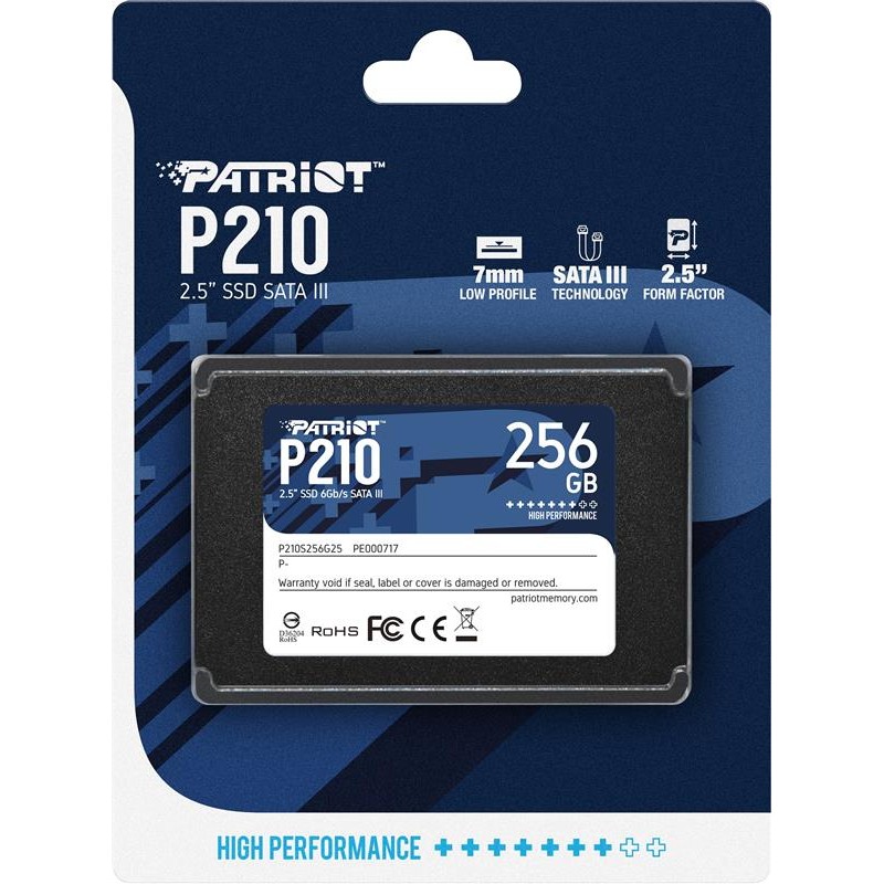 Накопичувач SSD  256GB Patriot P210 2.5" SATAIII TLC (P210S256G25)