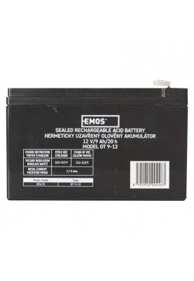 Акумуляторна батарея Emos B9675 12V 9AH (FAST.6.3 MM) AGM