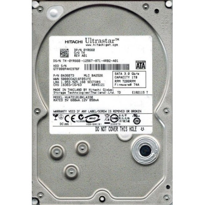 Накопичувач HDD SATA 1.0TB Hitachi (HGST) UltraStar A7K1000 7200rpm 32MB (HUA721010KLA330) Refurbished