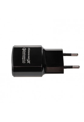 Мережевий зарядний пристрій Grand-X Quick Charge 3.0 (1xUSB 1.5-3A) Black (CH-550B)
