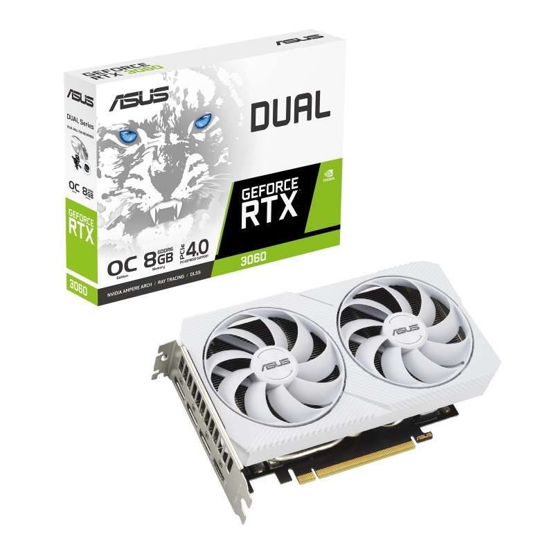 Відеокарта GF RTX 3060 8GB GDDR6 Dual OC White Asus (DUAL-RTX3060-O8G-WHITE)