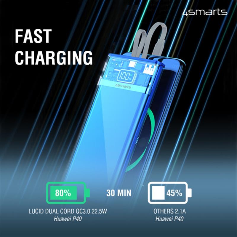 Універсальна мобільна батарея 4smarts Lucid 10000mAh 22.5W Blue