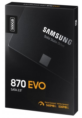 Накопичувач SSD  500GB Samsung 870 EVO 2.5" SATAIII MLC (MZ-77E500B/EU)