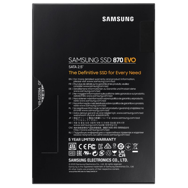 Накопичувач SSD  500GB Samsung 870 EVO 2.5" SATAIII MLC (MZ-77E500B/EU)