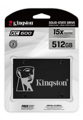 Накопичувач SSD  512GB Kingston KC600 2.5" SATAIII 3D TLC (SKC600/512G)
