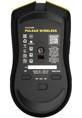 Мишка Hator Pulsar Wireless Yellow (HTM-318) USB