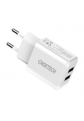 Мережевий зарядний пристрій Choetech (2USBх2A) White (C0030)