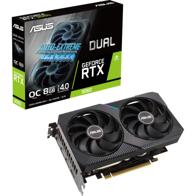 Відеокарта GF RTX 3060  8GB GDDR6 Dual OC Asus (DUAL-RTX3060-O8G)