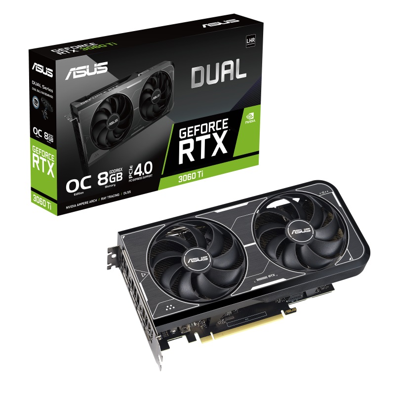 Відеокарта GF RTX 3060 Ti 8GB GDDR6X Dual OC Asus (DUAL-RTX3060TI-O8GD6X)