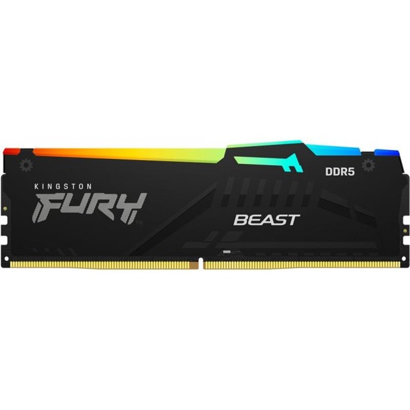 Модуль пам`яті DDR5 32GB/5200 Kingston Fury Beast RGB Black (KF552C40BBA-32)