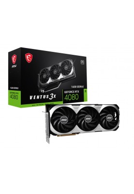 Відеокарта GF RTX 4080 16GB GDDR6X Ventus 3X OC MSI (GeForce RTX 4080 16GB VENTUS 3X OC)