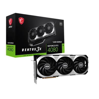 Відеокарта GF RTX 4080 16GB GDDR6X Ventus 3X OC MSI (GeForce RTX 4080 16GB VENTUS 3X OC)