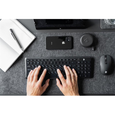 Клавіатура бездротова 2E KS230 Slim WL Ukr Black (2E-KS230WB)