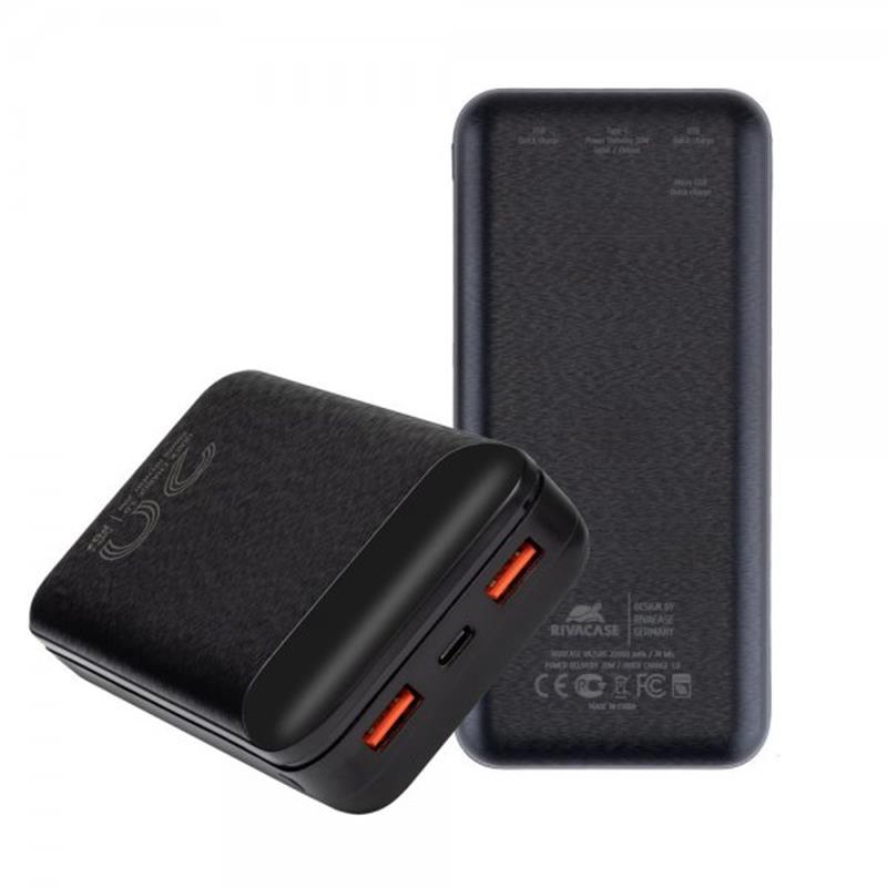 Універсальна мобільна батарея Rivacase Rivapower 20000 mAh Black (VA2580)