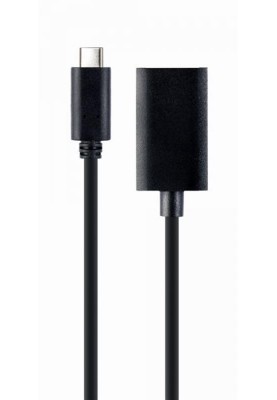 Адаптер Cablexpert USB Type-C - DisplayPort (M/F), 0.15 м, чорний (A-CM-DPF-02)