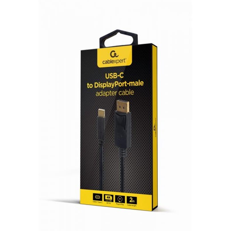 Кабель Cablexpert USB Type-C - DisplayPort (M/M), 2 м, чорний (A-CM-DPM-01)