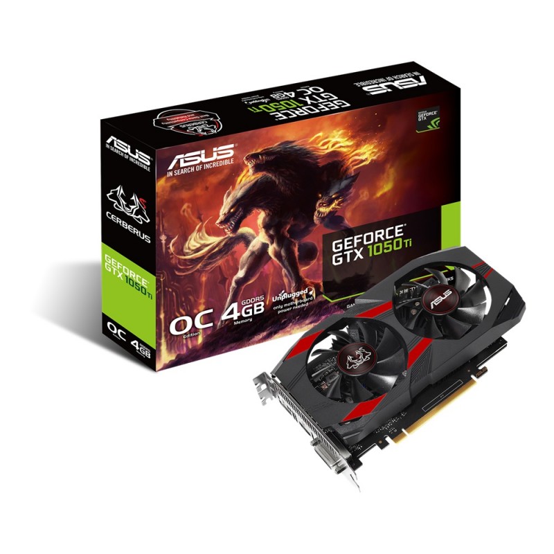 Відеокарта GF GTX 1050 Ti 4GB GDDR5 Cerberus OC Asus (CERBERUS-GTX1050TI-O4G)