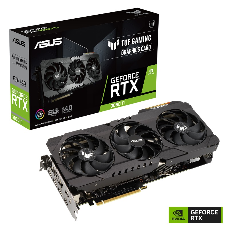 Видеокарта GF RTX 3060 Ti 8GB GDDR6X TUF Gaming Asus (TUF-RTX3060TI-8GD6X-GAMING)