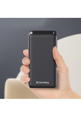 Універсальна мобільна батарея ColorWay Slim 20000mAh Black (CW-PB200LPD2BK)