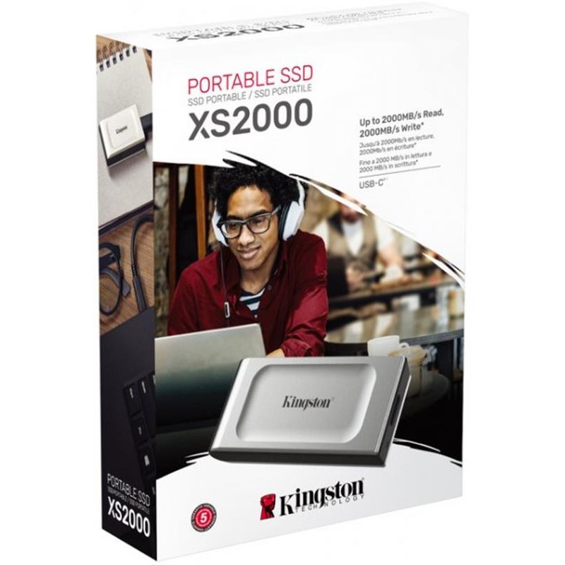 Накопичувач зовнішній SSD Portable USB  500GB Kingston XS2000 Silver (SXS2000/500G)