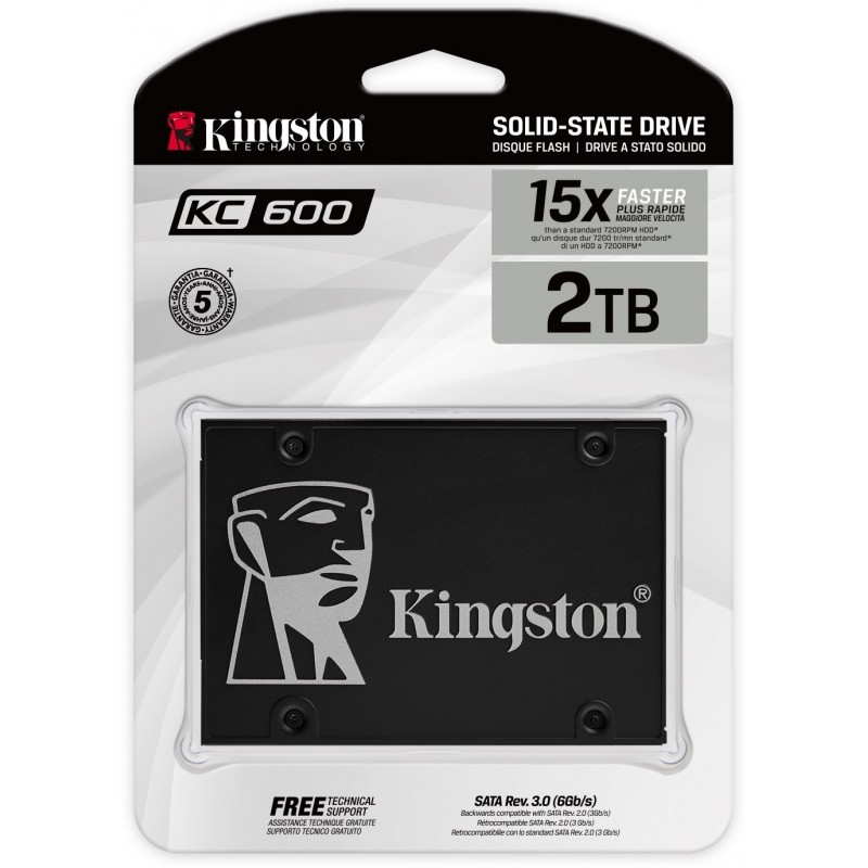 Накопичувач SSD 2TB Kingston KC600 2.5" SATAIII 3D TLC (SKC600/2048G)