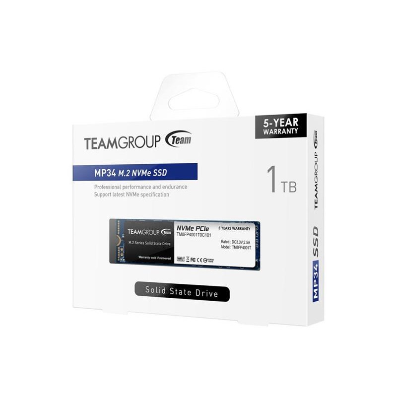 Накопичувач SSD 1TB Team MP34 M.2 2280 PCIe 3.0 x4 3D TLC (TM8FP4001T0C101)