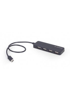 Концентратор USB Type-C Gembird 4хUSB2.0, пластик, Black (UHB-CM-U2P4-01)