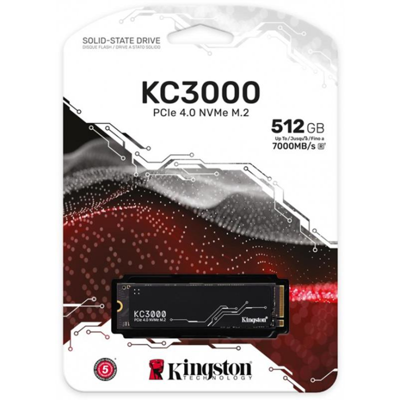 Накопичувач SSD  512GB Kingston KC3000 M.2 2280 PCIe 4.0 x4 NVMe 3D TLC (SKC3000S/512G)