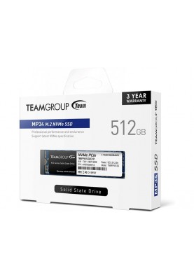 Накопичувач SSD  512GB Team MP34 M.2 2280 PCIe 3.0 x4 3D TLC (TM8FP4512G0C101)