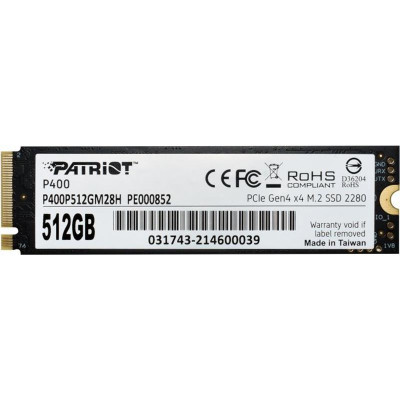 Накопичувач SSD  512GB Patriot P400 M.2 2280 PCIe NVMe 4.0 x4 TLC (P400P512GM28H)