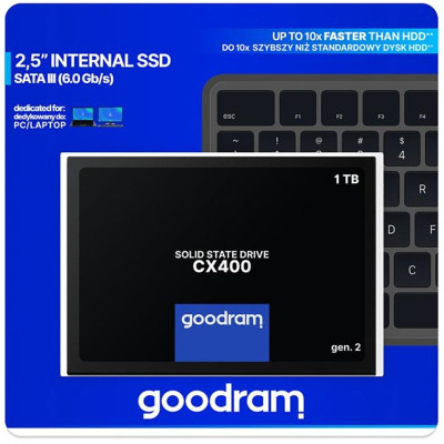 Накопичувач SSD 1ТB Goodram CX400 Gen.2 2.5" SATAIII 3D TLC (SSDPR-CX400-01T-G2)