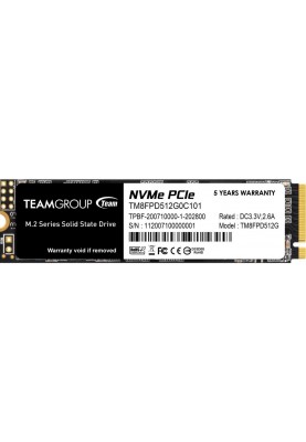 Накопичувач SSD  512GB Team MP33 Pro M.2 2280 PCIe 3.0 x4 3D TLC (TM8FPD512G0C101)