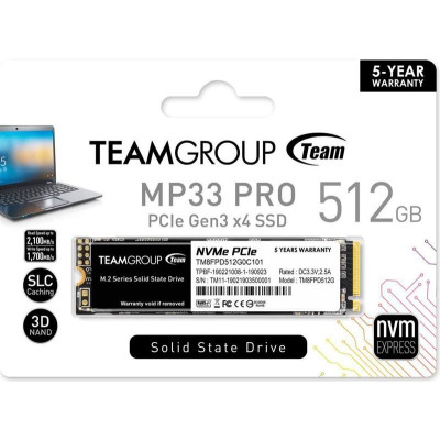 Накопичувач SSD  512GB Team MP33 Pro M.2 2280 PCIe 3.0 x4 3D TLC (TM8FPD512G0C101)