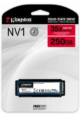 Накопичувач SSD  250GB M.2 NVMe Kingston NV1 M.2 2280 PCIe 3.0 x4 3D TLC (SNVS/250G)