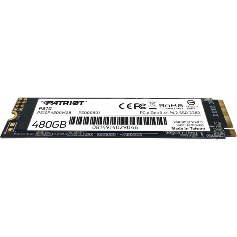 Накопичувач SSD  480GB Patriot P310 M.2 2280 PCIe NVMe 3.0 x4 TLC (P310P480GM28)