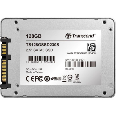 Накопичувач SSD  128GB Transcend SSD230S Premium 2.5" SATA III 3D V-NAND TLC (TS128GSSD230S)