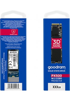 Накопичувач SSD 1TB Goodram PX500 M.2 2280 PCIe 3.0 x4 NVMe 3D TLC (SSDPR-PX500-01T-80-G3)