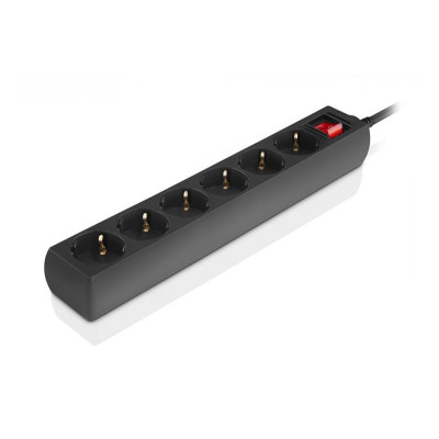 Фільтр живлення REAL-EL RS-6 Protect M 1.8м Black (EL122300032) Фільтр живлення REAL-EL RS-6 Protect M 1.8м Black (EL122300032)