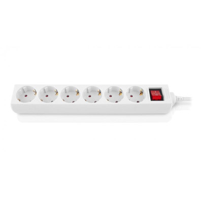 Фільтр живлення REAL-EL RS-6 Protect M 1.8м White (EL122300031) Фільтр живлення REAL-EL RS-6 Protect M 1.8м White (EL122300031)