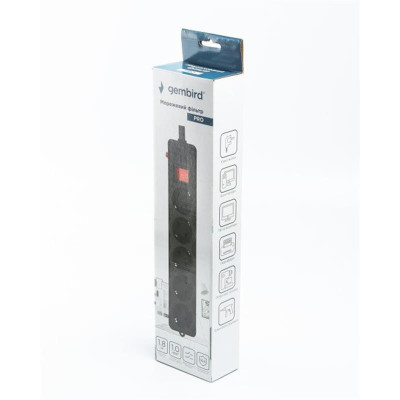 Фільтр живлення Gembird Pro (SPG5-G-6B-PRO) 5 розеток, 1.8м, чорний Фільтр живлення Gembird Pro (SPG5-G-6B-PRO) 5 розеток, 1.8м, чорний