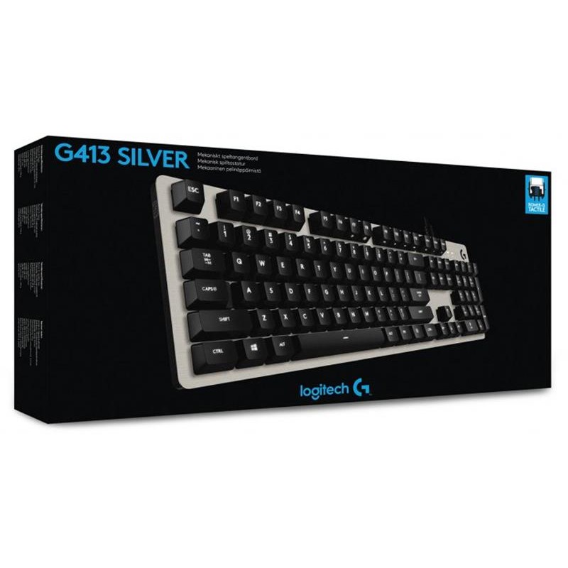 Клавiатура Logitech G413 Silver USB (920-008476)