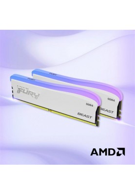 Модуль пам`ятi DDR4 16GB/3200 Kingston Fury Beast White RGB SE (KF432C16BWA/16)