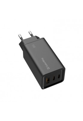 Мережевий зарядний пристрій ColorWay GaN3 Pro Power Delivery (2USB Type-C PDx3A;1USBx3A) Black (CW-CHS039PD-BK)